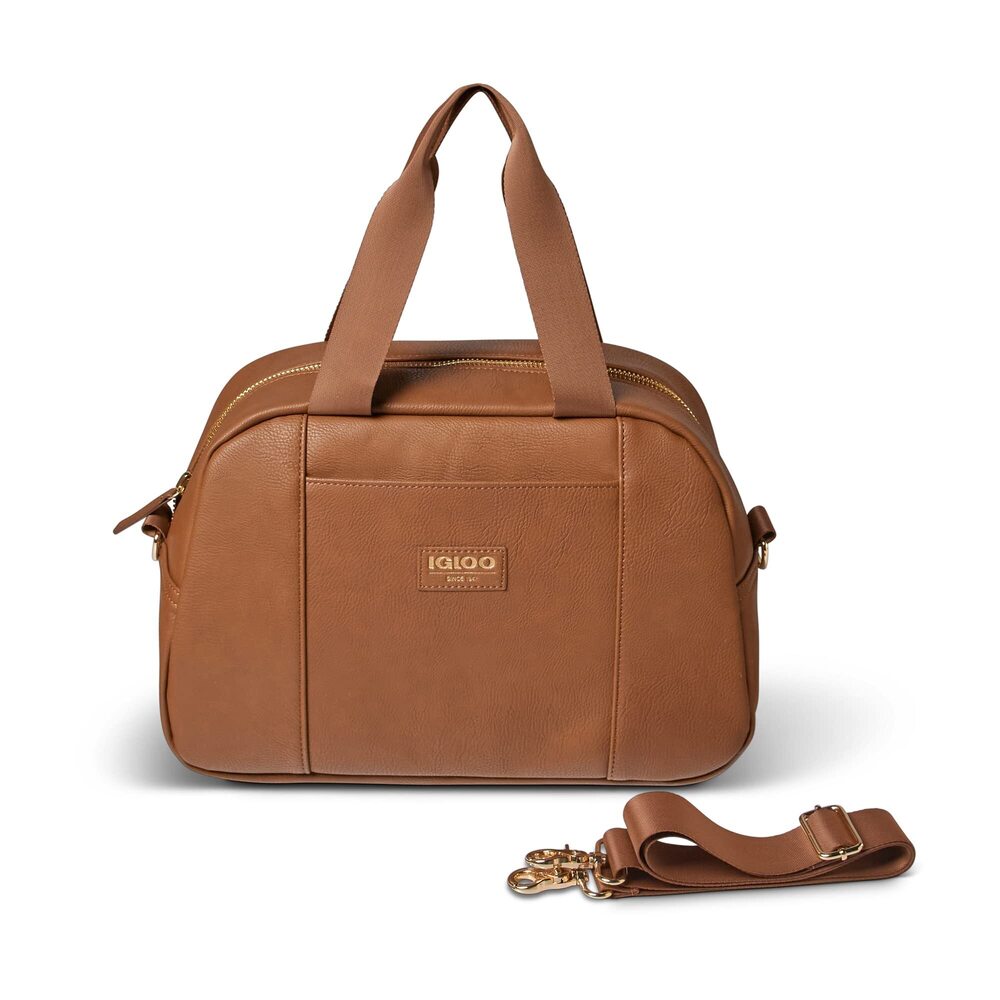 9865 15-can Premium Luxe Softsided Satchel Bag, Cognac